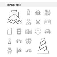 vervoer hand- getrokken icoon reeks stijl geïsoleerd Aan wit achtergrond vector