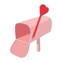 roze postbus met Cupido pijl tekenfilm icoon vector