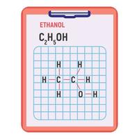 ethanol formule icoon, vlak stijl vector