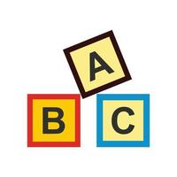 abc blokken speelgoed- vlak icoon vector