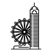 Taipei ferris wiel icoon, schets stijl vector