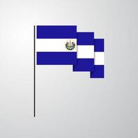 el Salvador golvend vlag creatief achtergrond vector