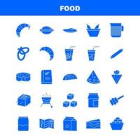 voedsel solide glyph pictogrammen reeks voor infographics mobiel uxui uitrusting en afdrukken ontwerp omvatten bbq voedsel vlees maaltijd kom voedsel maaltijd rijst- verzameling modern infographic logo en pictogram vector