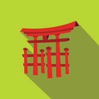 drijvend torii poort, Japan icoon, vlak stijl vector