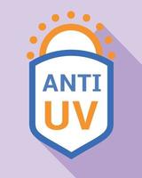 anti uv logo, vlak stijl vector