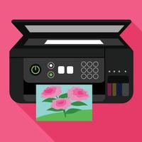 professioneel foto printer icoon, vlak stijl vector