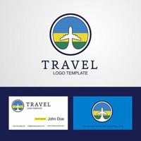 reizen rwanda creatief cirkel vlag logo en bedrijf kaart ontwerp vector
