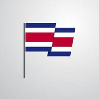 costa rica golvend vlag ontwerp vector