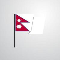 Nepal golvend vlag ontwerp vector