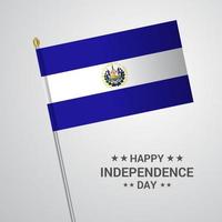 el Salvador onafhankelijkheid dag typografisch ontwerp met vlag vector