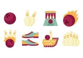 Gratis Flat Bowling Element Collection Vector