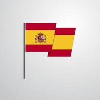 Spanje golvend vlag ontwerp vector