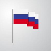 Rusland golvend vlag creatief achtergrond vector