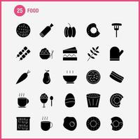 voedsel solide glyph pictogrammen reeks voor infographics mobiel uxui uitrusting en afdrukken ontwerp omvatten biscuit zoet voedsel maaltijd worst vlees voedsel maaltijd verzameling modern infographic logo en pictogram vector