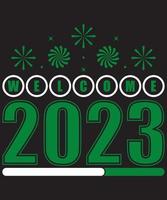 nieuw jaar 2023 t-shirt ontwerp sjabloon vector en typografie. klaar voor t-shirt, mok, geschenk en andere het drukken