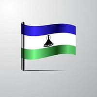 Lesotho golvend glimmend vlag ontwerp vector