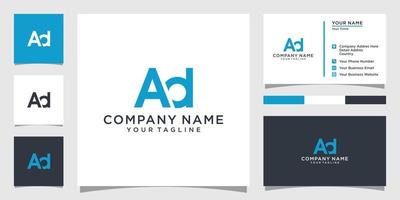 advertentie of da eerste brief logo ontwerp vector