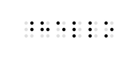 Welkom toespraak in braille. de woord Hallo vector