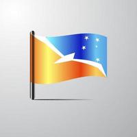 tierra del fuego provincie Argentinië golvend glimmend vlag ontwerp vector