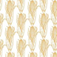 maïs, maïs patroon. hand- getrokken maïs ontwerp. kleur achtergrond. vector illustratie. maïs Aan de maïskolf hand- getrokken vector illustratie.