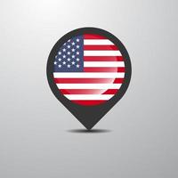Verenigde staten van Amerika kaart pin vector