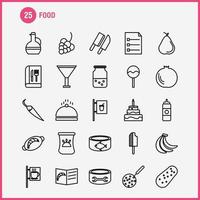 voedsel lijn pictogrammen reeks voor infographics mobiel uxui uitrusting en afdrukken ontwerp omvatten biscuit zoet voedsel maaltijd worst vlees voedsel maaltijd verzameling modern infographic logo en pictogram vector