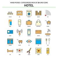 hotel vlak lijn icoon reeks bedrijf concept pictogrammen ontwerp vector