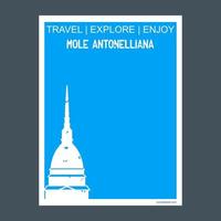 mol antonelliana Italië monument mijlpaal brochure vlak stijl en typografie vector