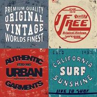 set vintage design prints voor t-shirts vector