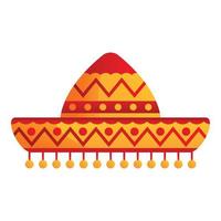 Mexicaans sombrero icoon, tekenfilm stijl vector