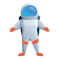 glimlachen astronaut icoon, tekenfilm stijl vector