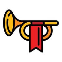 Koninklijk trompet icoon, schets stijl vector