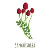 sanguisorba fabriek icoon, tekenfilm stijl vector