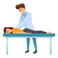 chiropractor massage behandeling icoon, tekenfilm stijl vector