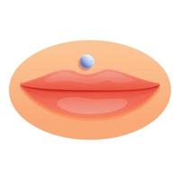 schattig lippen doordringend icoon, tekenfilm stijl vector