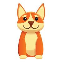 glimlachen corgi hond icoon, tekenfilm stijl vector