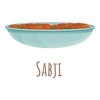 sabji voedsel icoon, tekenfilm stijl vector