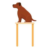 hond Aan groomer tafel icoon, tekenfilm stijl vector