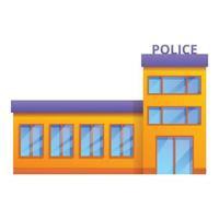 Politie station icoon, tekenfilm stijl vector