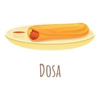 dosa voedsel icoon, tekenfilm stijl vector