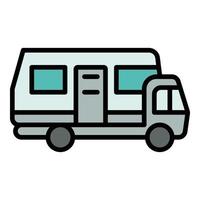 camper bus icoon, schets stijl vector