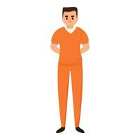 crimineel gevangenis icoon, tekenfilm stijl vector