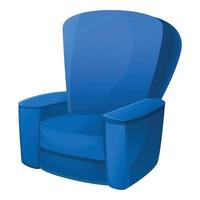 blauw fauteuil icoon, tekenfilm stijl vector