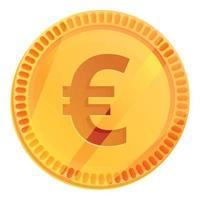 euro munt icoon, tekenfilm stijl vector