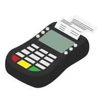 bank terminal icoon, isometrische stijl vector