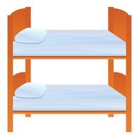 hout stapelbed bed icoon, tekenfilm stijl vector