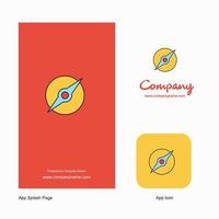 kompas bedrijf logo app icoon en plons bladzijde ontwerp creatief bedrijf app ontwerp elementen vector