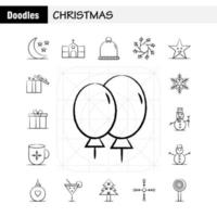Kerstmis hand- getrokken icoon voor web afdrukken en mobiel uxui uitrusting zo net zo Kerstmis maan licht ster Kerstmis Bijbel huis kerk pictogram pak vector