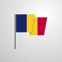 Tsjaad golvend vlag ontwerp vector