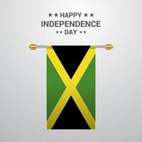 Jamaica onafhankelijkheid dag hangende vlag achtergrond vector